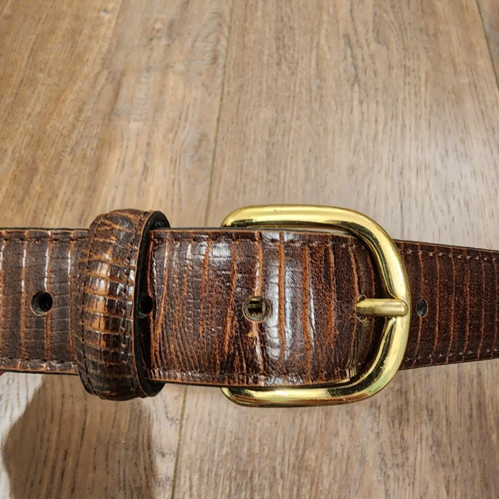 Men's Brown Belt Full Grain Leather Handcrafted USA Solid Brass Buckle size 30